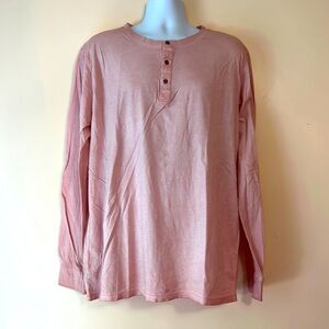 Threads 4 Thought Salmon Long Sleeved Henley Shirt Sz XXL